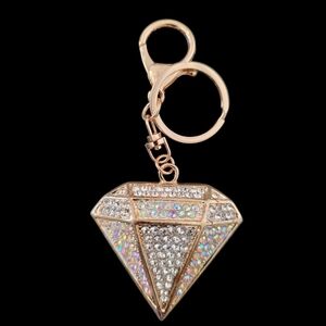 Elegant Gold Diamond Metal Bag Charm | Keychain